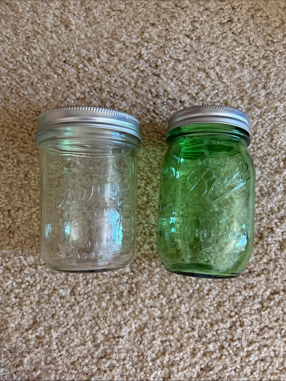 Pint-Sized Glass Mason Jars Set - Clear and Green
